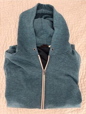 Urban Outfitters Blue Teal Zip-Up Hoodie XL Men's minor white